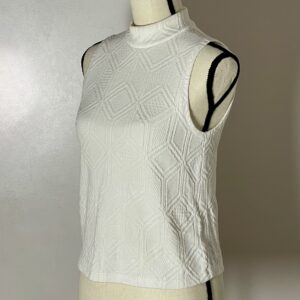 Anthropologie Textured Sleeveless Mock Neck Top