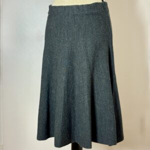 Maeve Dark Charcoal Wool-Blend Midi Skirt