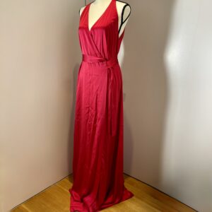 Diane von Furstenberg Red Halter Wrap Maxi Dress