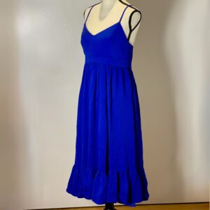 J.Crew Cobalt Ruffle-Hem Midi Dress